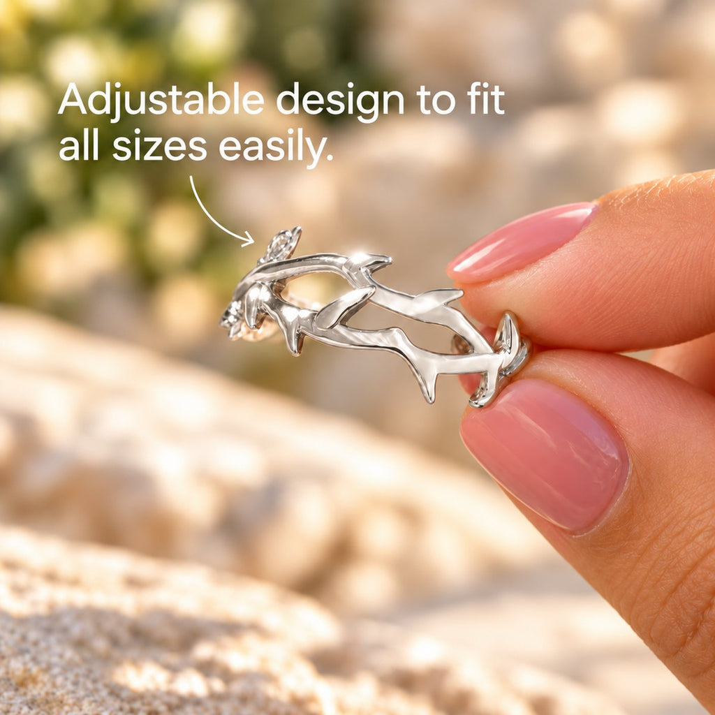 Crown of Thorns adjustable ring held up