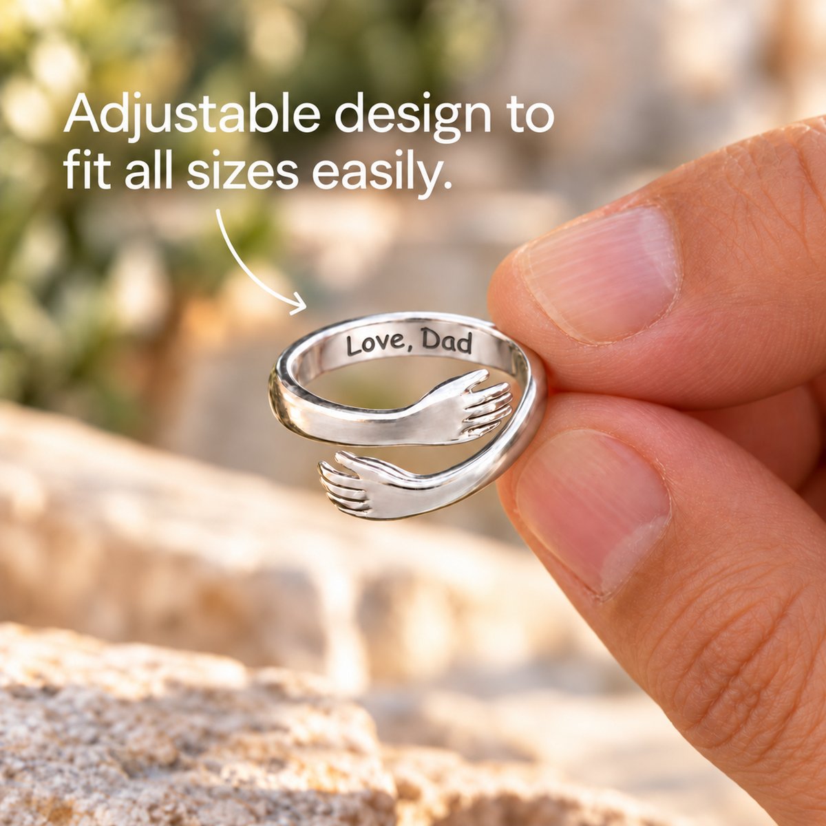 Dad and Daughter ring close-up
