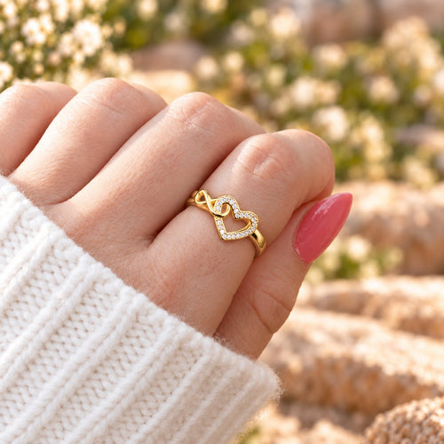 Forever In My Heart ring worn on a hand