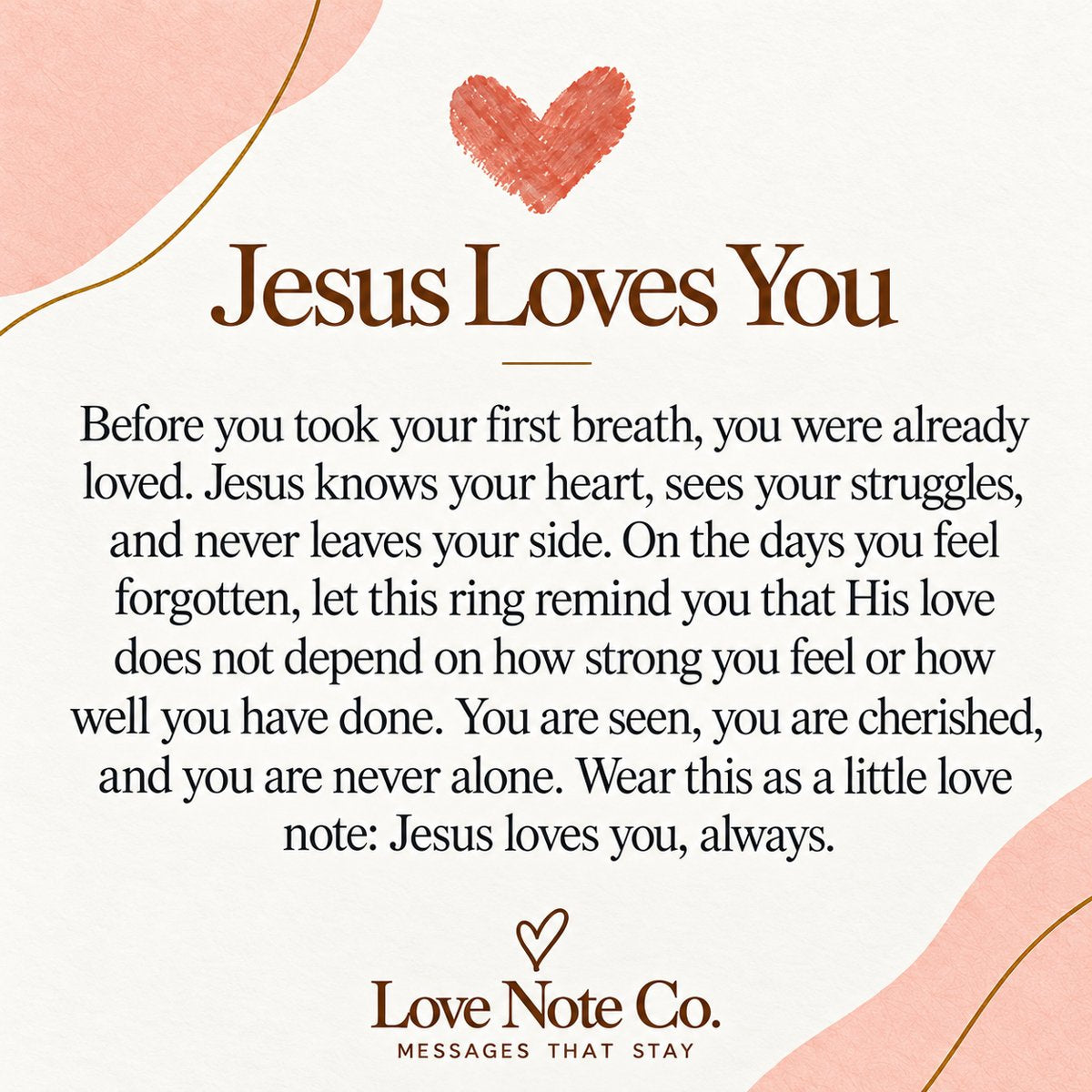 Jesus Loves You message card