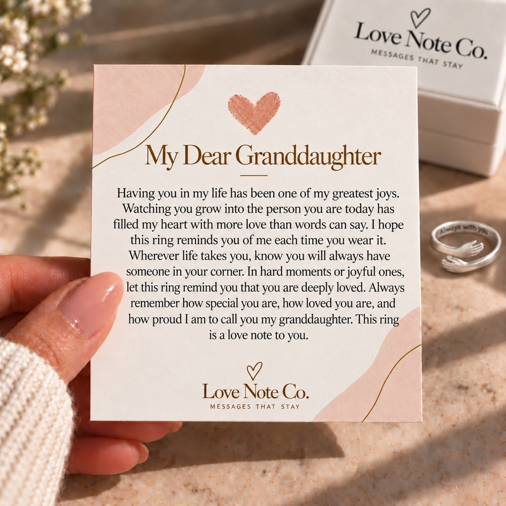 My Precious Granddaughter ring with its message card and gift box
