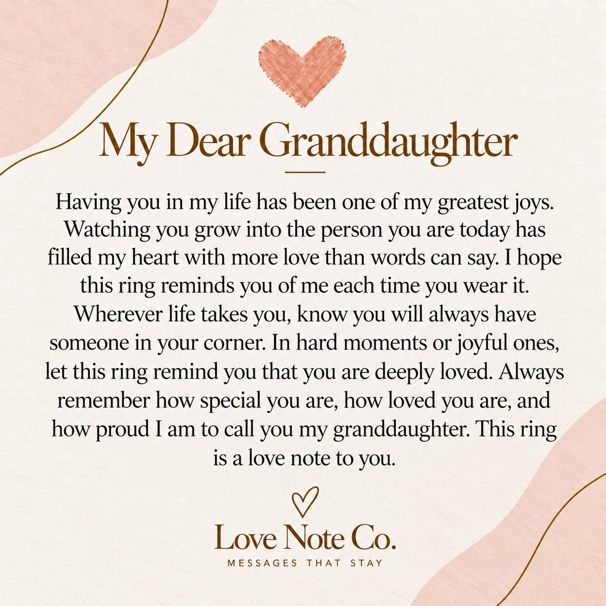 My Precious Granddaughter message card