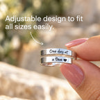 One Day At A Time adjustable ring held up
