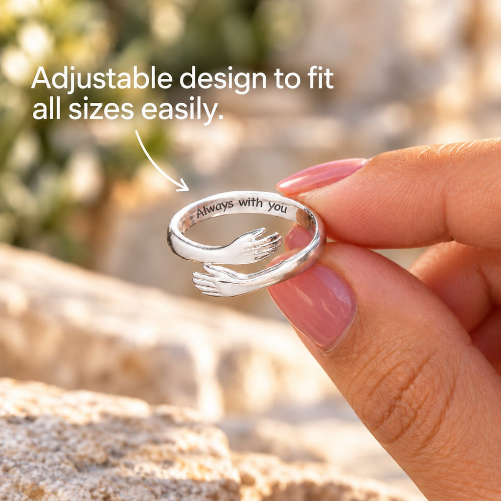 To My Daughter adjustable ring held up